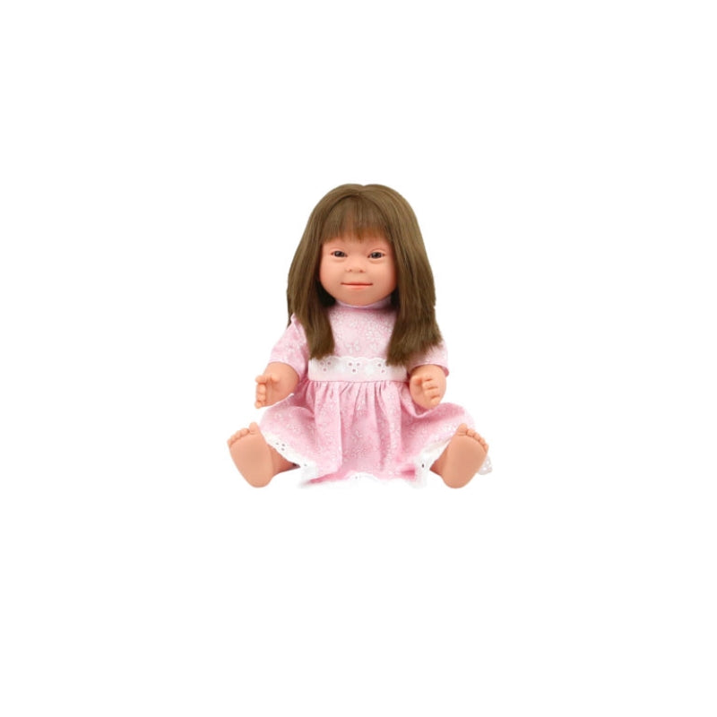 Downs Syndrome Girl Brunette 40cm Doll