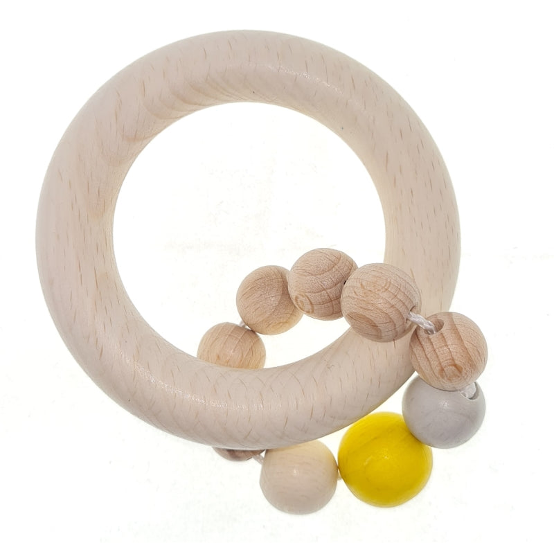 Rattle Circle Natural/Yellow Wooden - Hess