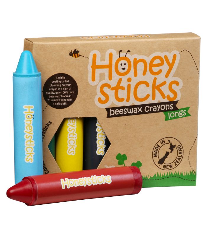 Longs  (Super Jumbos) 6 Pack Beeswax Crayons - Honeysticks