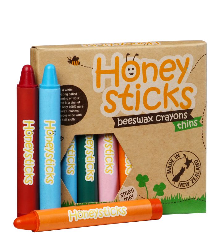 Thins 8 Pack Beeswax Crayons - Honeysticks