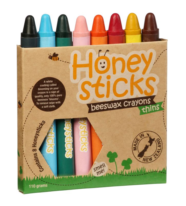 Thins 8 Pack Beeswax Crayons - Honeysticks