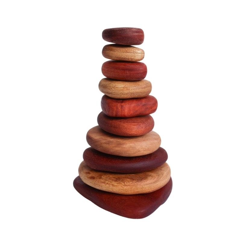 Natural Wooden Stacking Stones 10pc - In-Wood