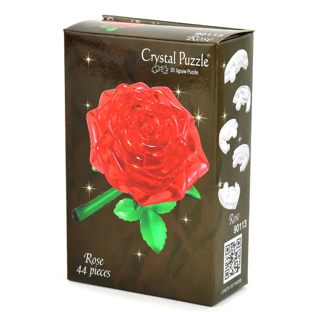 3D Red Rose - Crystal Puzzle