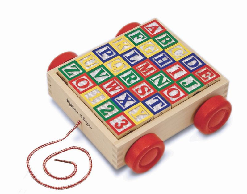 Wooden ABC 123 Block Cart - Melissa and Doug