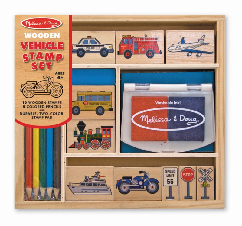 Wooden Vehicle Stamp Set - Melissa and Doug