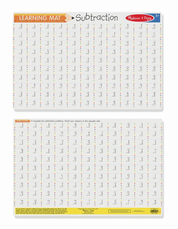 Subtraction Learning Mat - Melissa and Doug