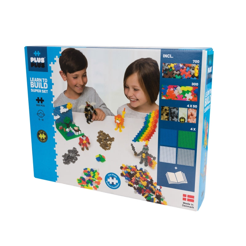 Learn to Build Blocks Super Set Basic 1200 pcs - Plus Plus