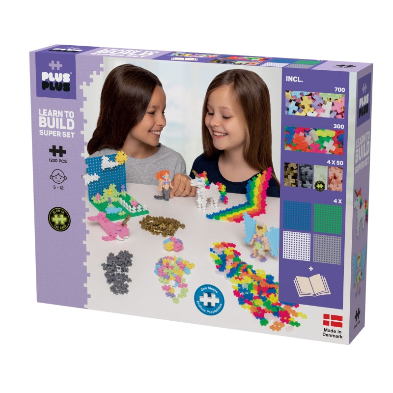 Learn to Build Blocks Super Set Pastel 1200pcs - Plus Plus