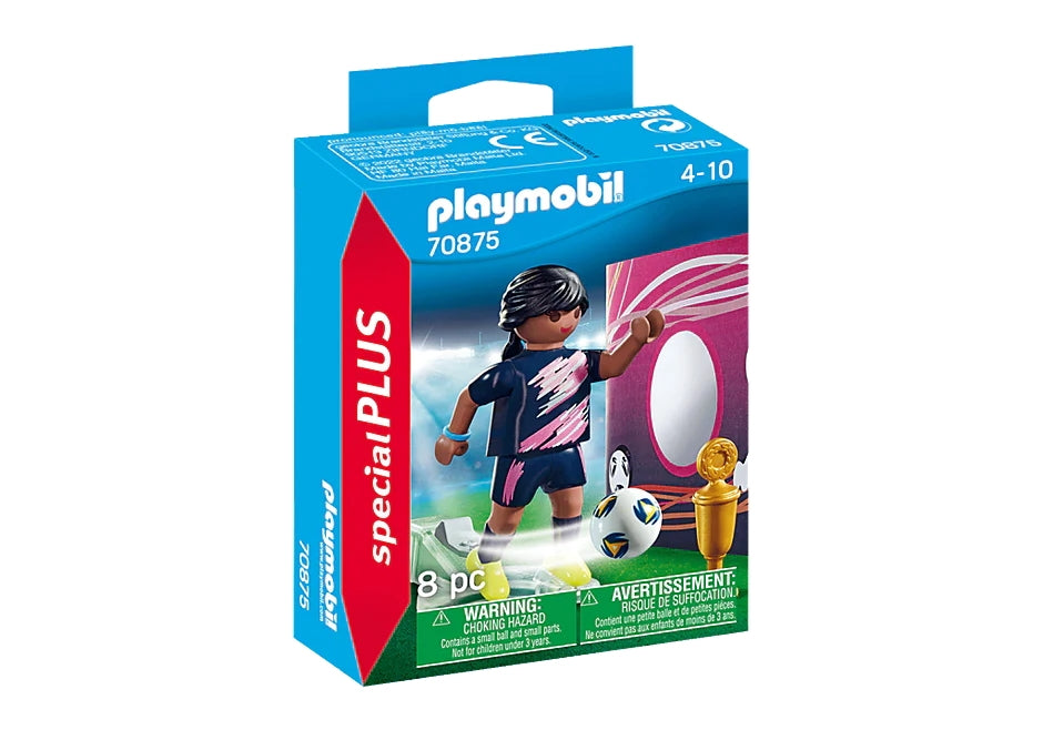 Female Soccer player with goal wall - Playmobil