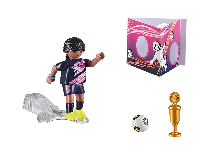 Female Soccer player with goal wall - Playmobil