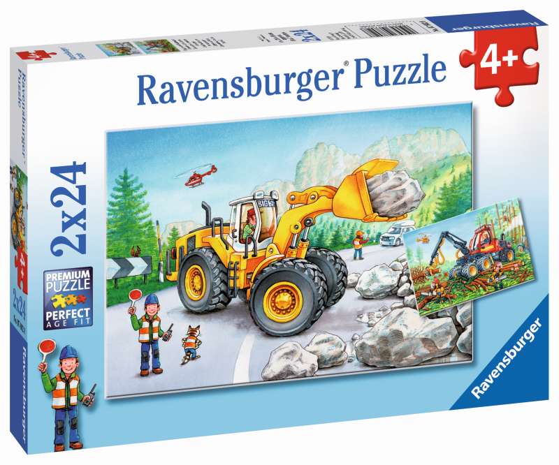 Diggers at Work Puzzle 2x24pc - Ravensburger