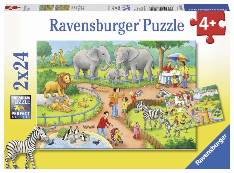A Day at the Zoo 2x24pc Puzzles - Ravensburger