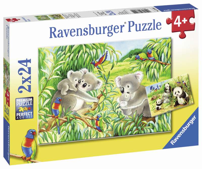 Sweet Koalas and Pandas Puzzle 2x24pc - Ravensburger