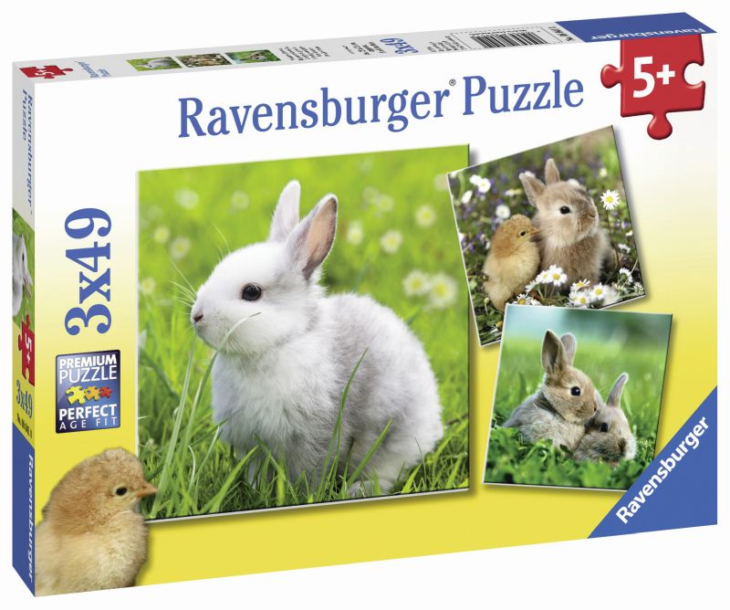 Cute Bunnies 3x49pc Puzzles - Ravensburger