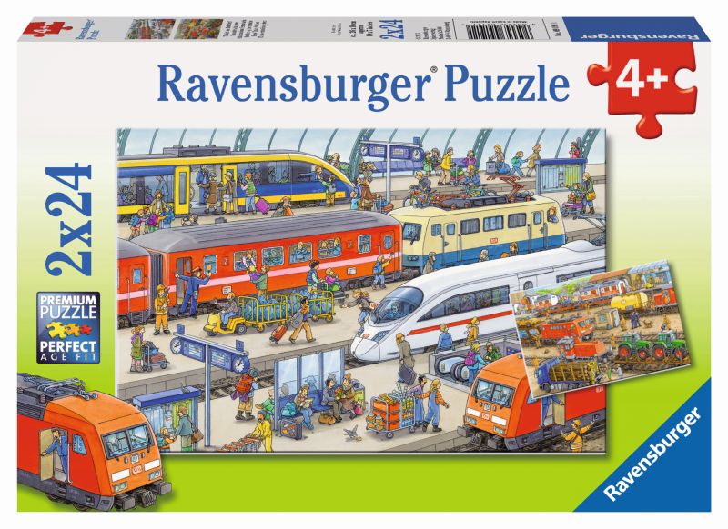 Busy Train Station Puzzle 2x24pc - Ravensburger