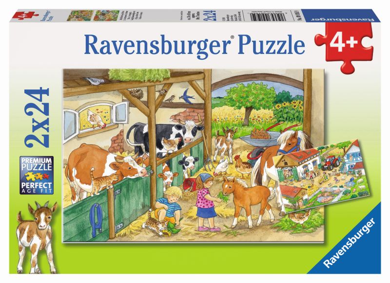 A Day at the Farm 2x24pc Puzzles - Ravensburger