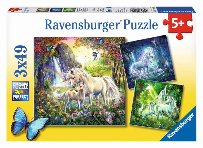 Beautiful Unicorns 3x49pc Puzzles - Ravensburger