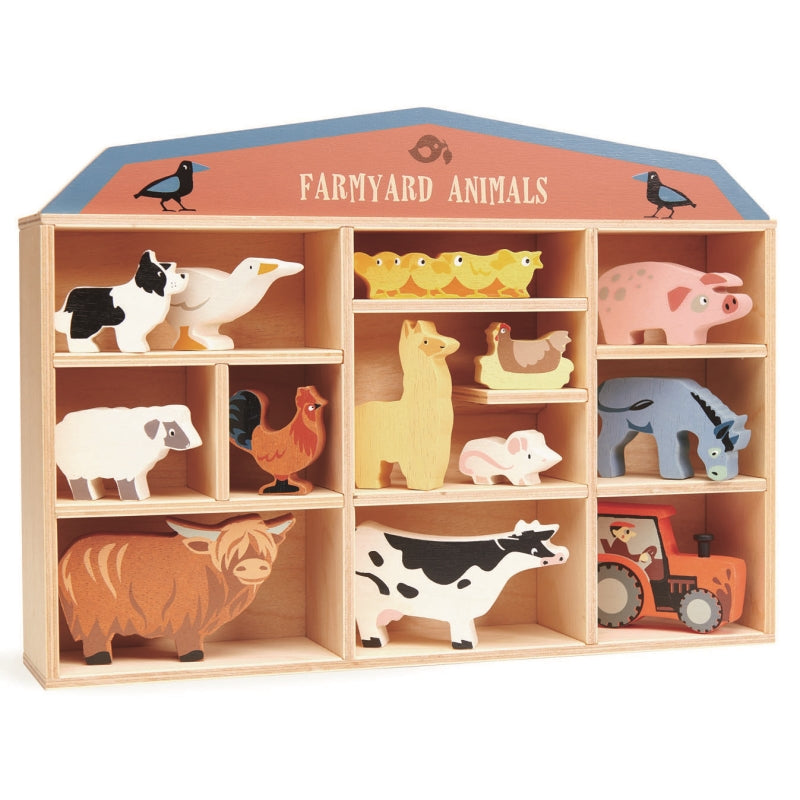 Farmyard Animals in Shadow Box - Tender Leaf Toys