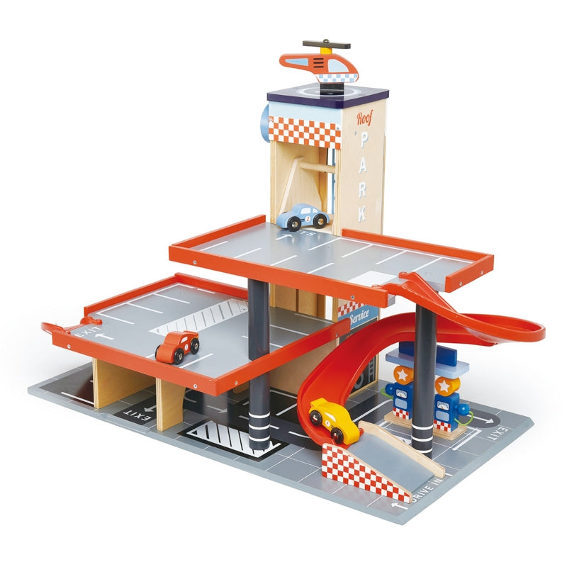 Blue Bird Service Station Parking Garage - Tenderleaf Toys