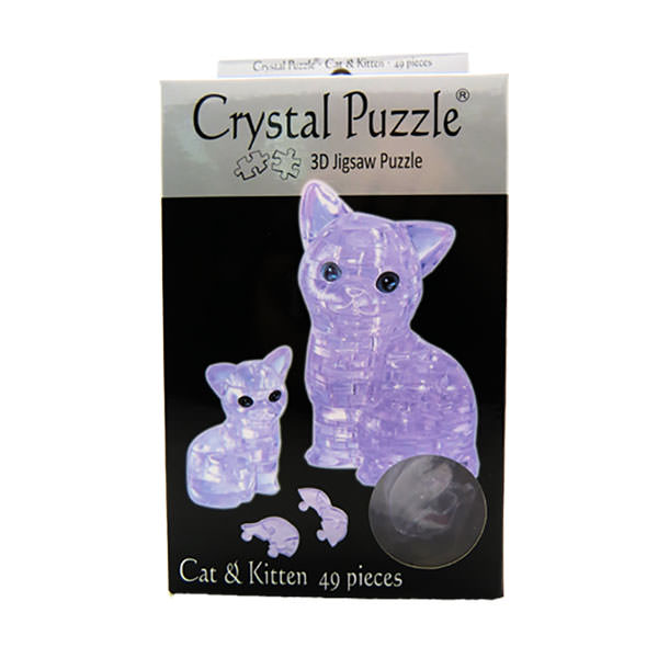 3D Clear Cat and Kitten - Crystal Puzzle