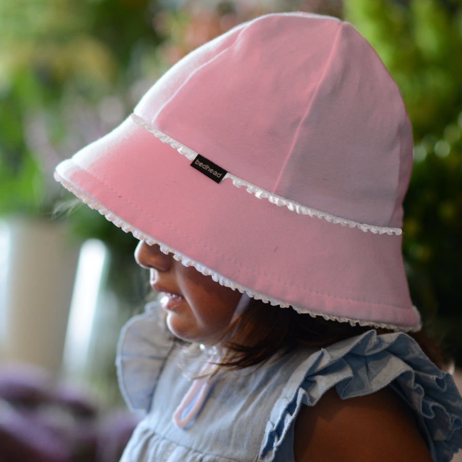 Blush Ruffle Trim Baby Bucket Hat - Bedhead Hats