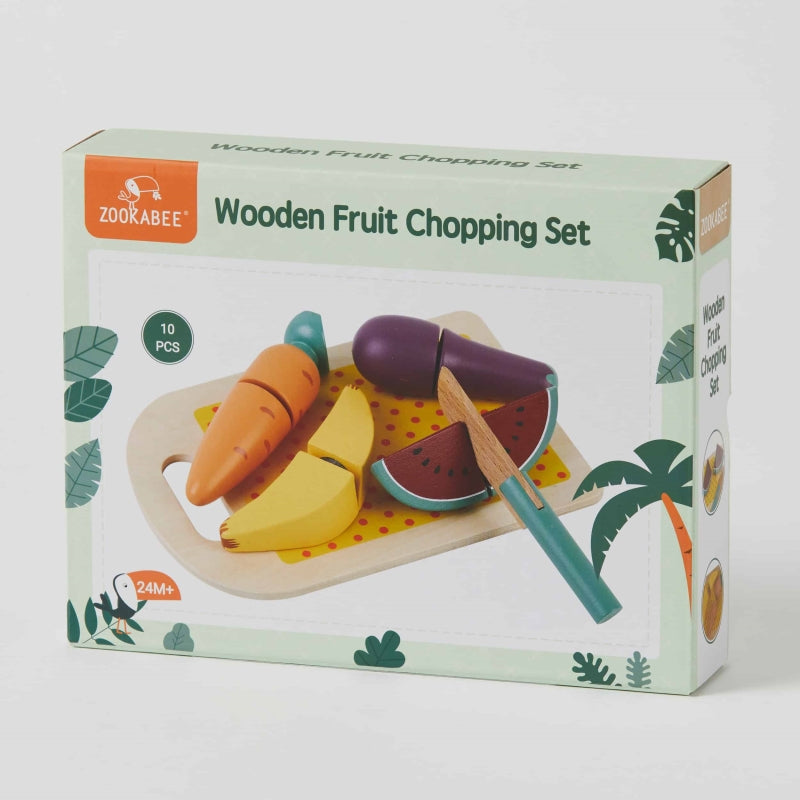 Wooden Fruit Velcro Chopping Set - Zookabee