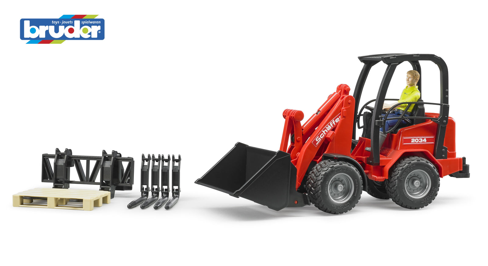 Shaffer compact Loader 2034 w/figure and acc 1:16 - Bruder