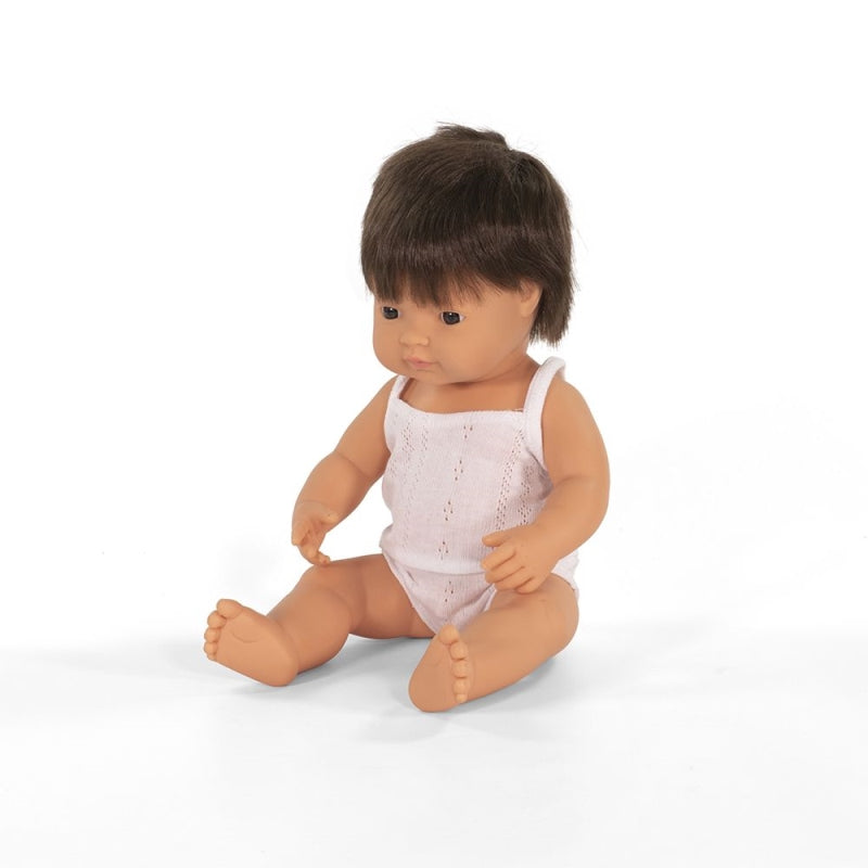 Caucasian Brunette Boy 38cm Baby Doll - Miniland