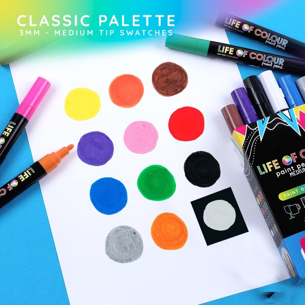 Classic Colour Paint Pens 3mm Medium Tip - Life of Colour