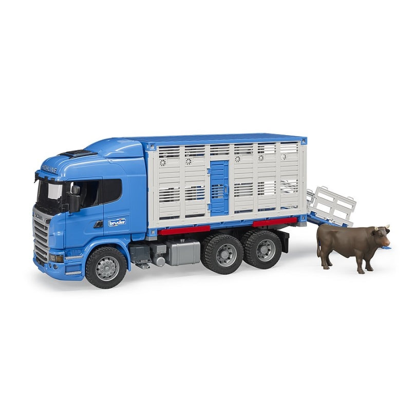 Scania R-Series Cattle Transportation Truck with Cow 1:16 - Bruder