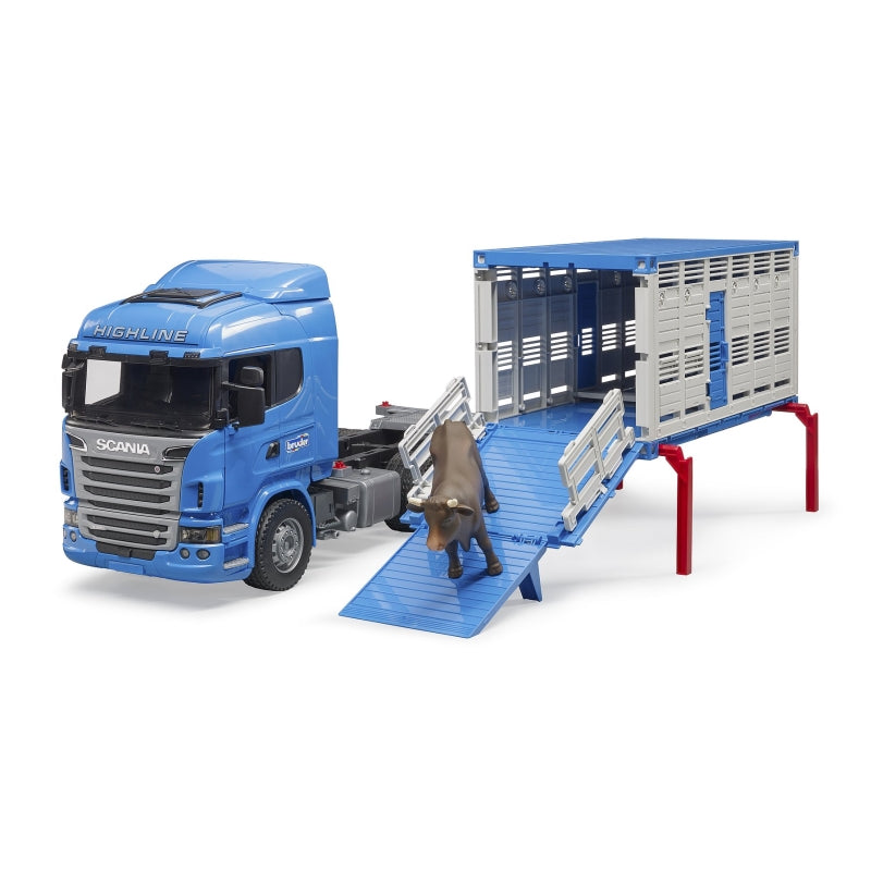 Scania R-Series Cattle Transportation Truck with Cow 1:16 - Bruder