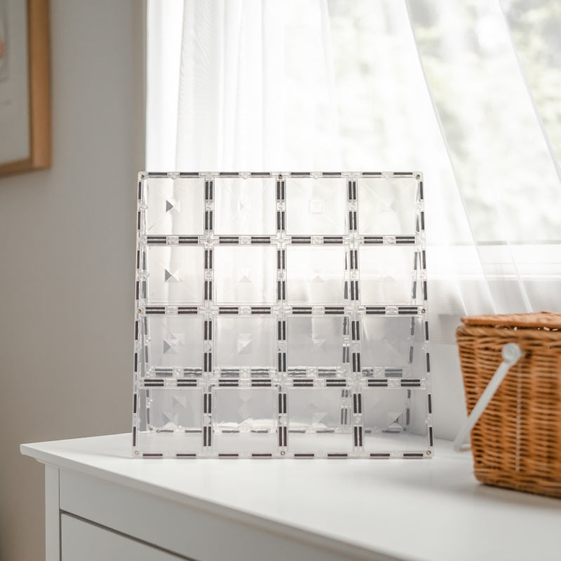 Base Plate Pack 2pc Clear Magnetic Tiles - Connetix