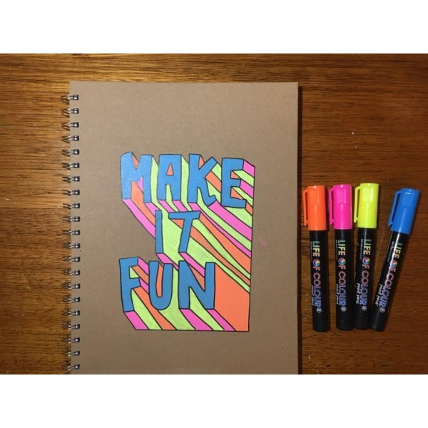 Fluro Colours Paint Pens 3mm Medium Tip - Life of Colour
