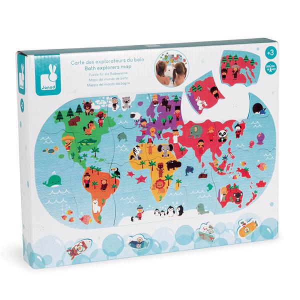 Bath World Map Puzzle - Janod