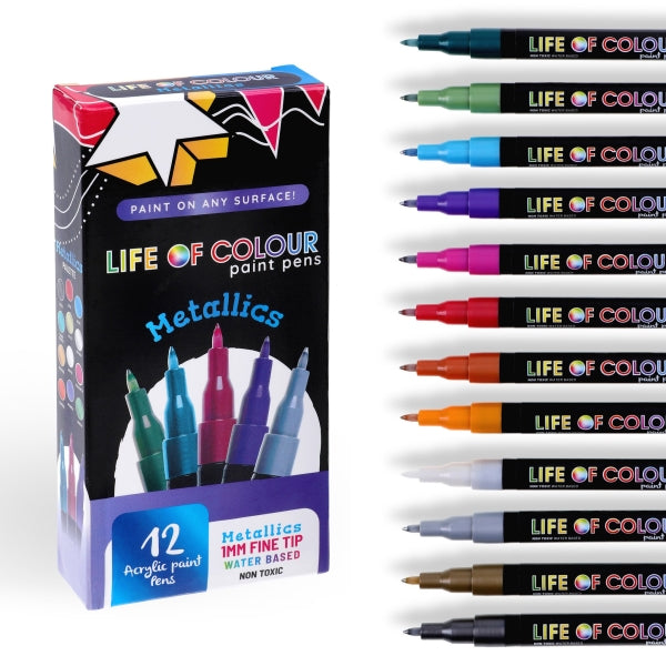 Metallic Paint Pens 1mm Fine Tip - Life of Colour