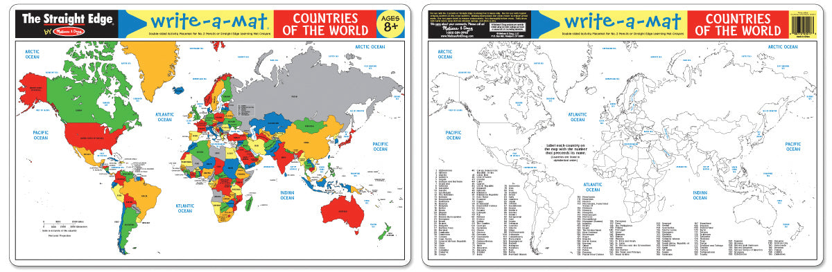 World Map Write-A-Mat Melissa & Doug 