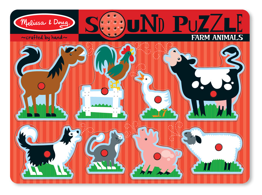 Farm Animals Sound Puzzle 8pc - Melissa and Doug