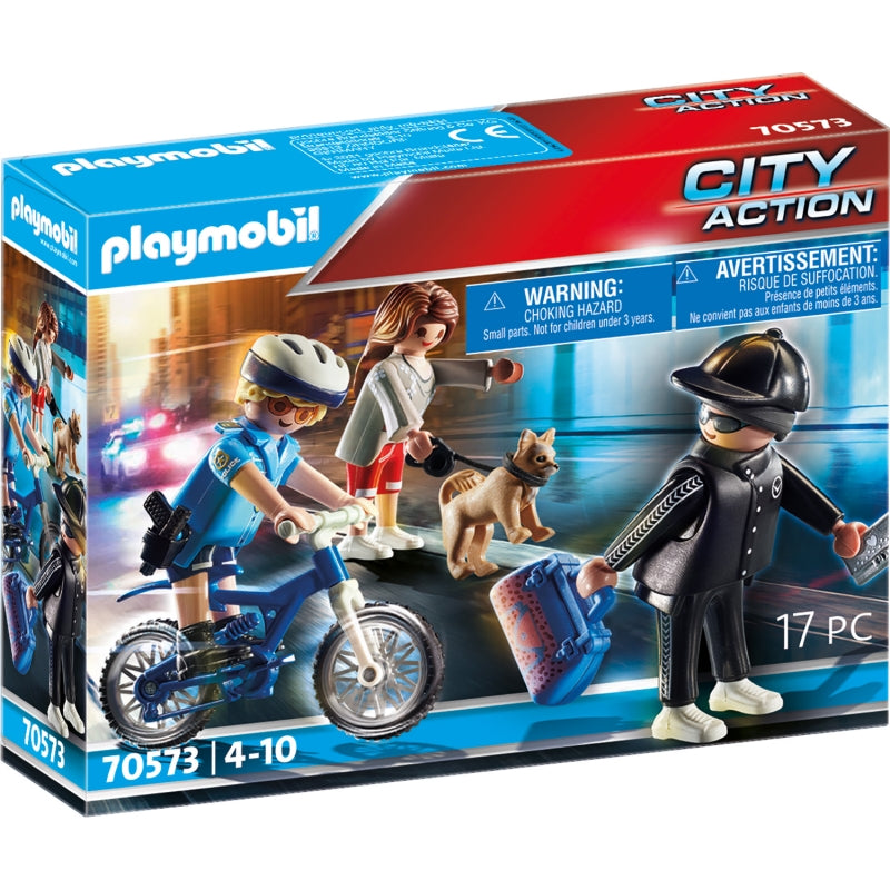Police Bicycle with Purse Thief - Playmobil