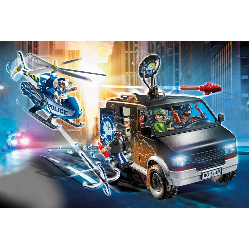 Helicopter Pursuit with Runaway Van - Playmobil