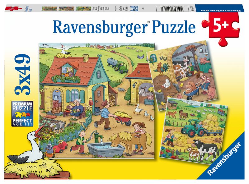 On the Farm 3x49pc Puzzles - Ravensburger