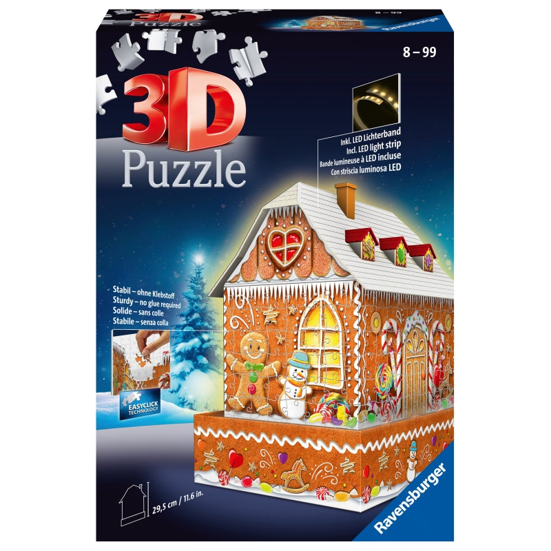 3D  Puzzle Gingerbread House Night Edition - Ravensburger