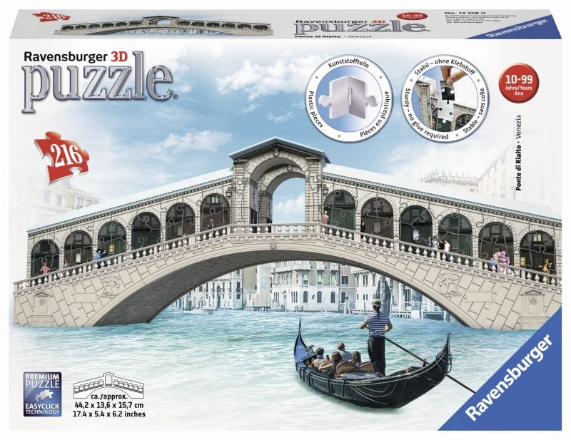 Venice Rialto Bridge 3D 216pc Puzzle - Ravensburger