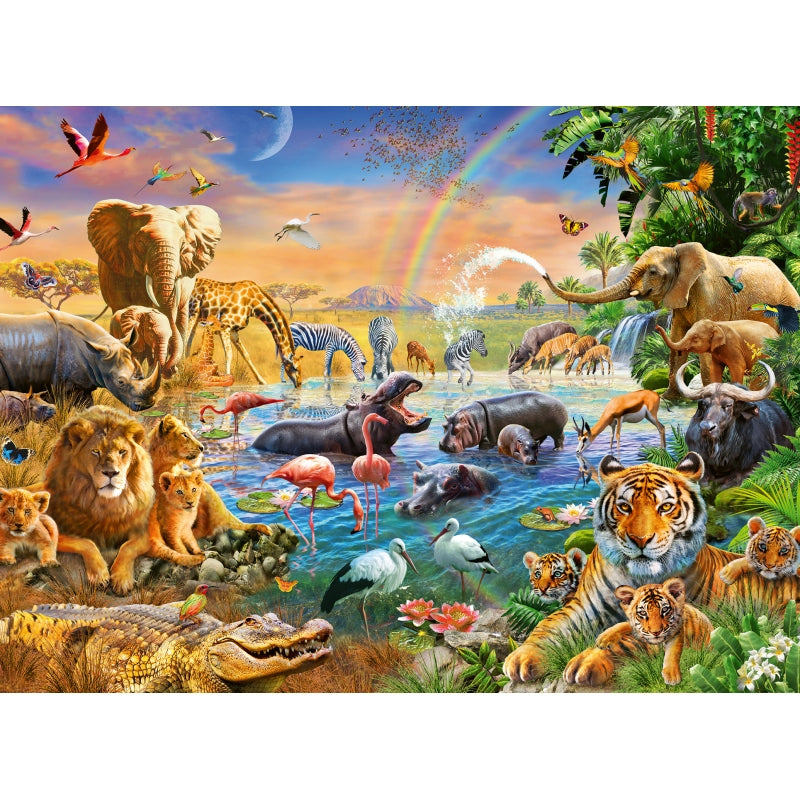 Savannah Jungle Waterhole 100pc Puzzle - Ravensburger