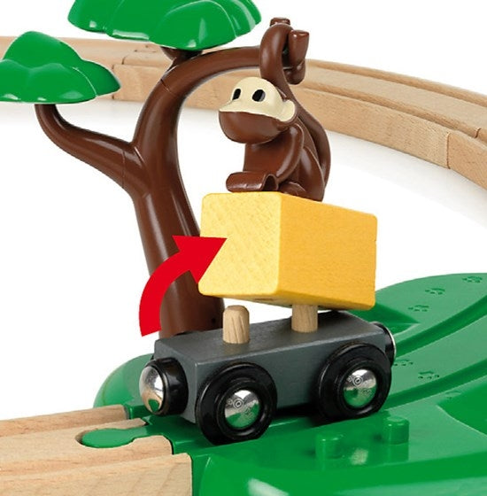 Safari Railway Set - Brio- magnetic monkey