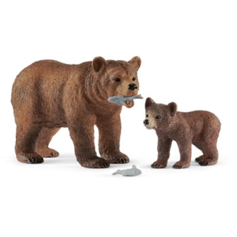 Grizzly Bear Mother with Cub - Schleich