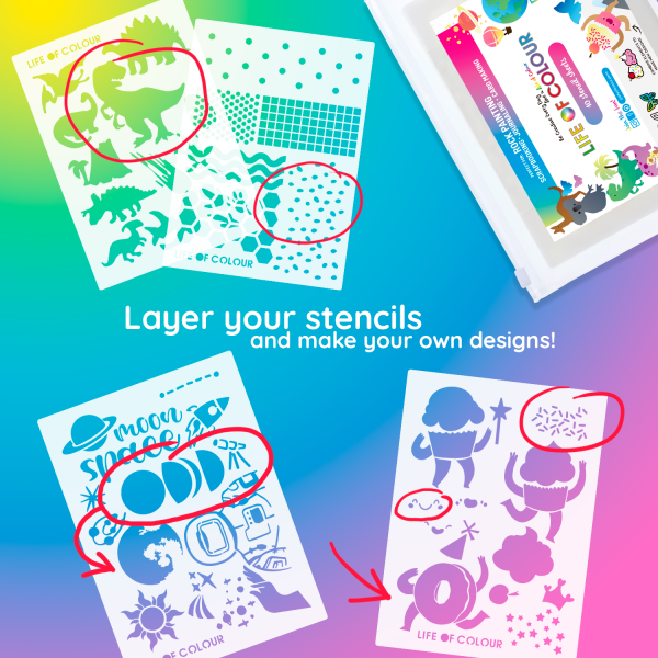 Rock Painting Stencils Dinos Aussie Animals &amp; more 10 Sheets - Life of Colour