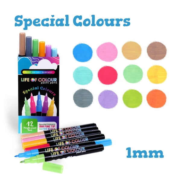 Special Colours Paint Pens 1mm Fine Tip - Life of Colour