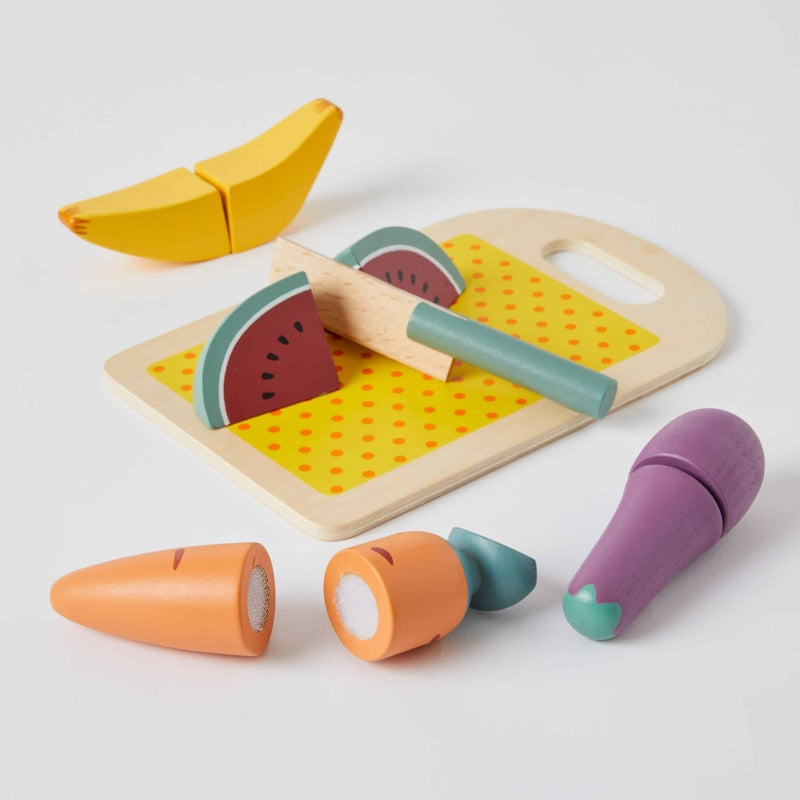Wooden Fruit Velcro Chopping Set - Zookabee