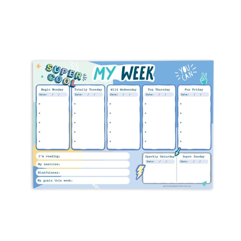 Blue My Week Planner Notepad - Sprout and Sparrow
